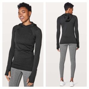 Lululemon Rest Less Hoodie Black Long Sleeved Top Size 2